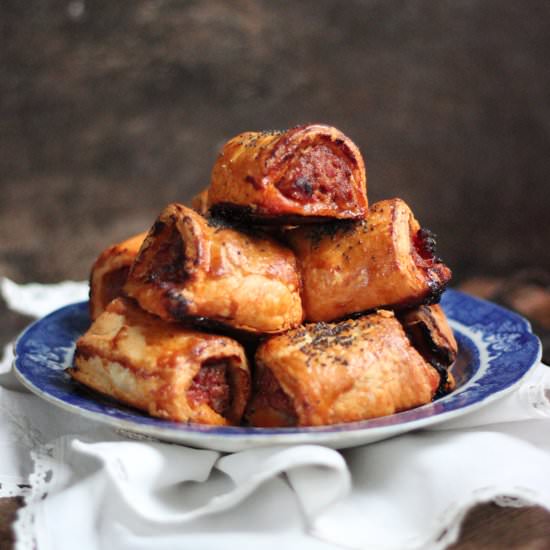 Chorizo Sausage Rolls with Honey