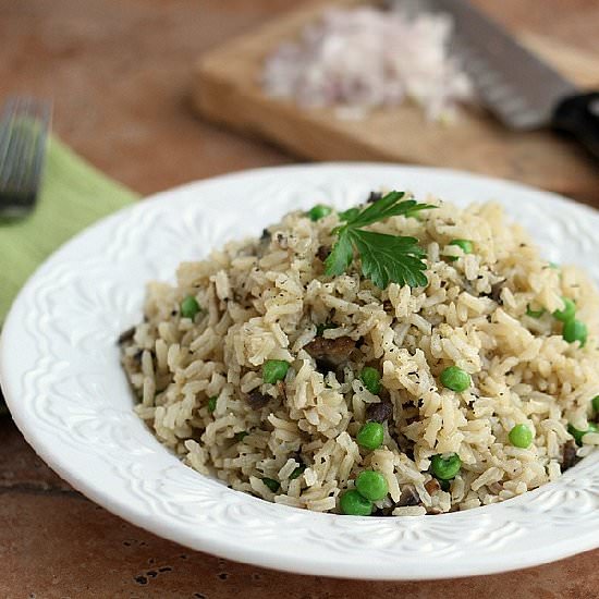 Mushroom Brown Rice Pilaf