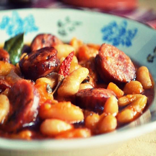 Bean with Sausages, The Greek Way!