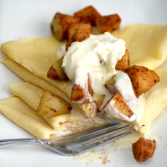 Apple Cinnamon Crepes w Mascarpone