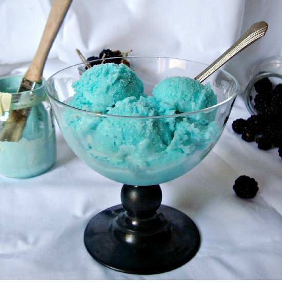 Blue Curaçao and Vanilla Ice Cream