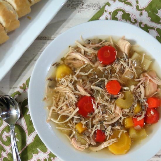 Chicken and Wild Rice Soup in Crock