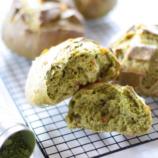 Matcha Tea Bread and Candied Orange