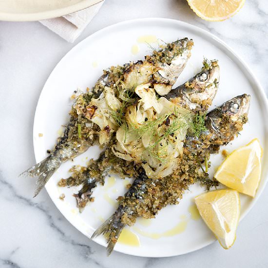Baked Sardines with Fennel