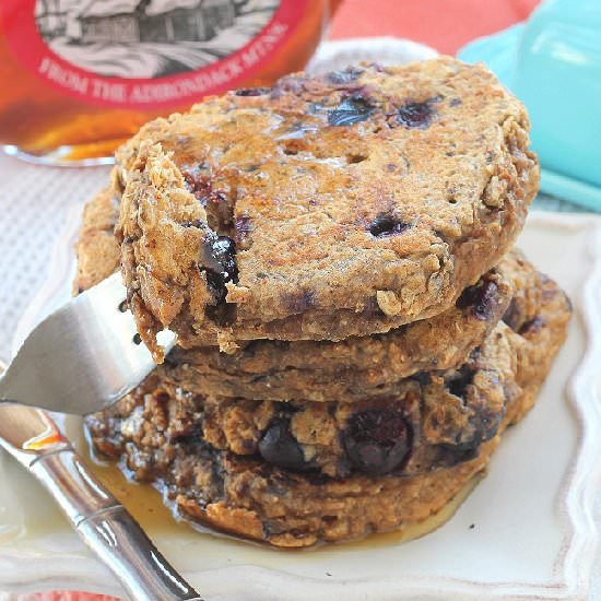 Whole Wheat Blueberry Pancakes