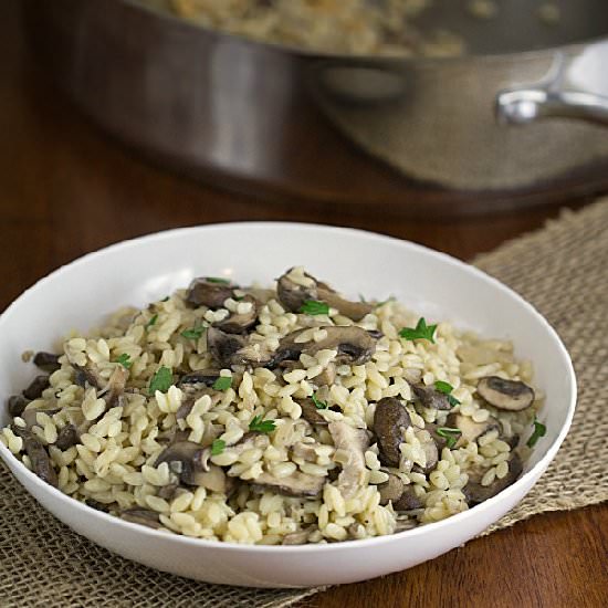 Savory Orzo with Mushrooms