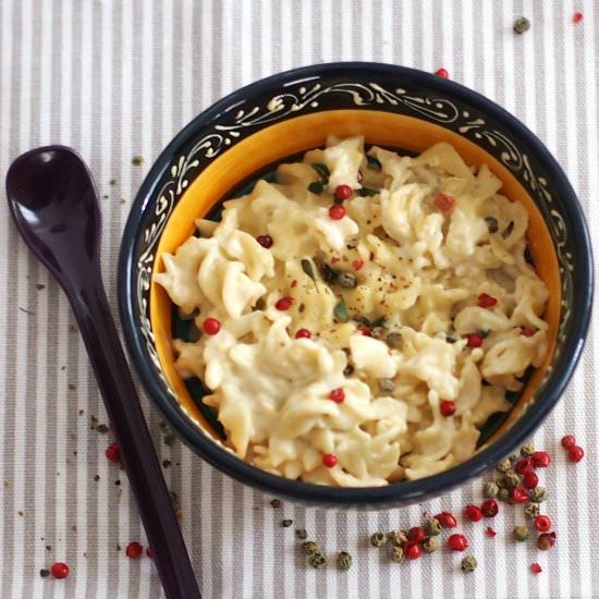 Cheesy Mushroom & Goat Cheese Pasta