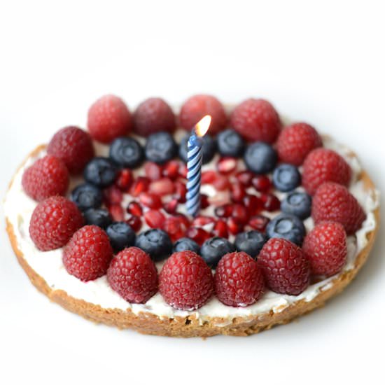 Chocolate Chip Cookie Fruit Pizza