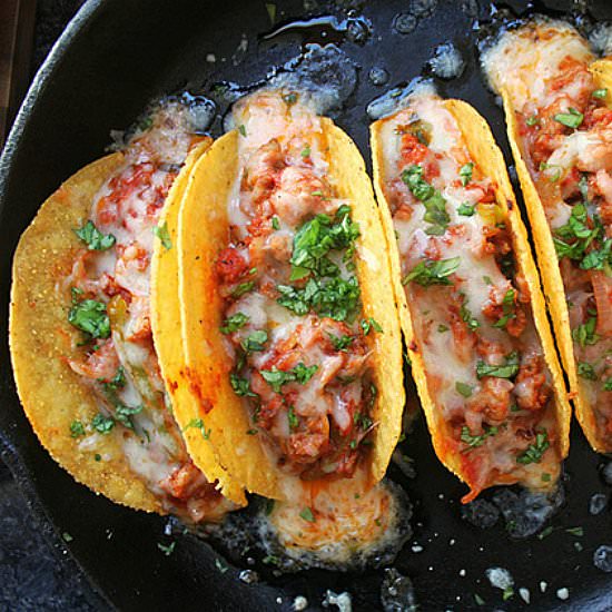 Sausage Pizza Tacos