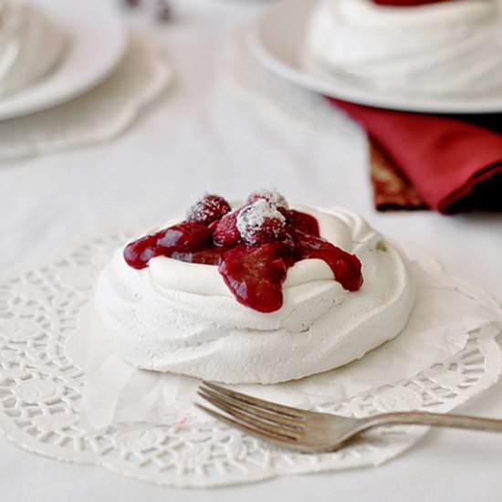 Cranberry Raspberry Pavlovas