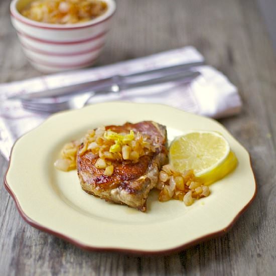 Pork Chops with Apple Compote