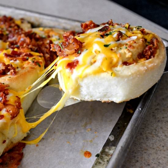 Cheesy Bacon Garlic Pinwheels