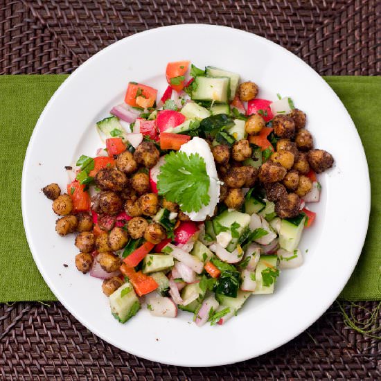 Spicy Chickpea + Fresh Veg Salad