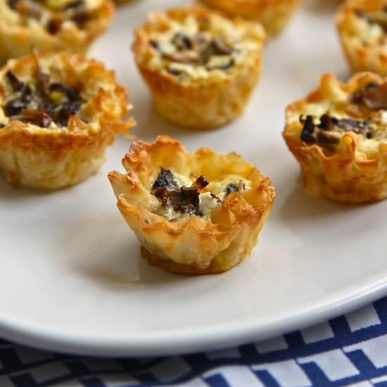 Mini Quiche in Phyllo Cups