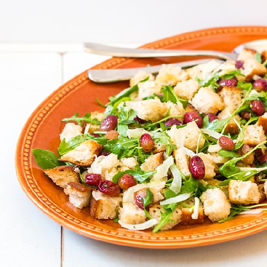 Roasted Grape Panzanella Salad