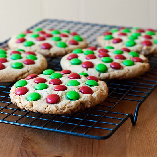 Giant Peanut Butter M&M Cookies