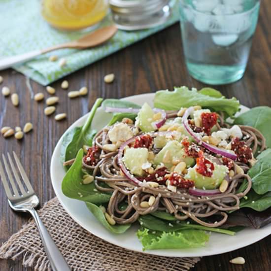 Soba noodle & pine nut salad