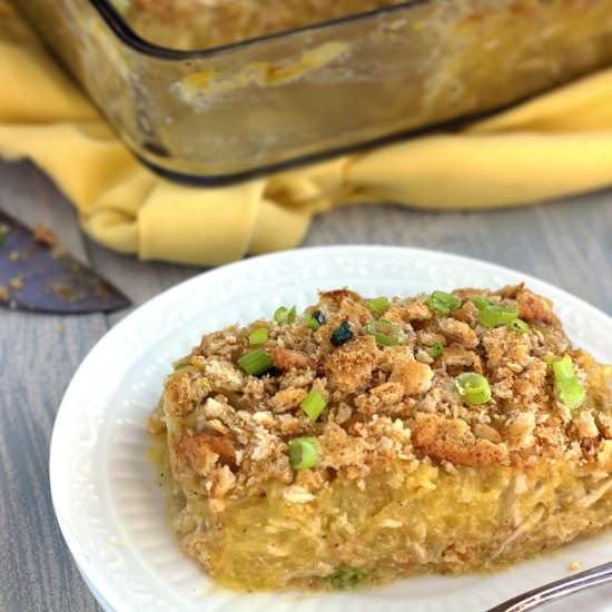 Chicken Noodle Squash Casserole