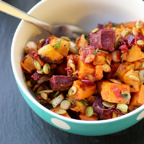 Roasted sweet potato salad