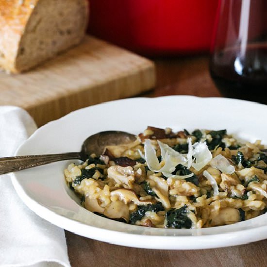 Kale Mushroom Risotto