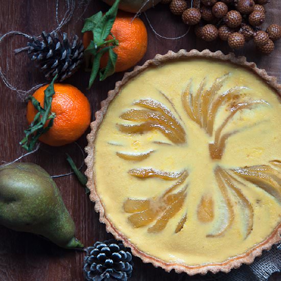 Caramelized pear tart