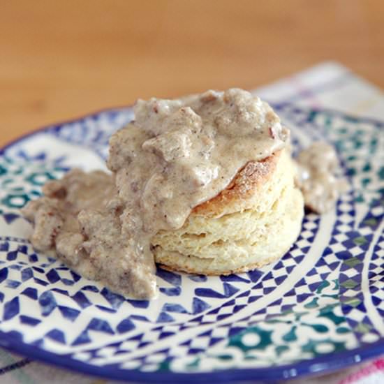Cream Biscuits and Sausage Gravy