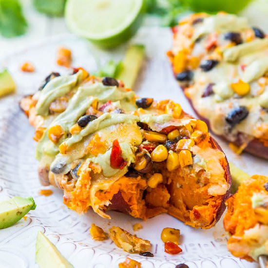 Cheese Stuffed Sweet Potatoes