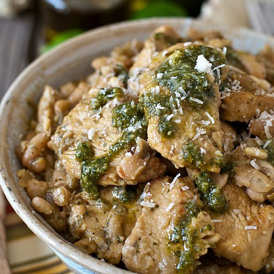 Pesto Chicken Cannellini Beans