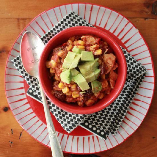 Easy Slow Cooker Chicken Taco Chili