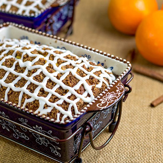 Orange Pecan Streusel Coffee Cake