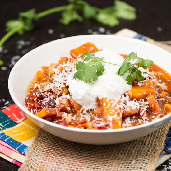Crockpot Sweet Potato Chicken Chili