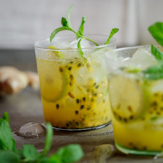 Passion fruit & ginger cocktail