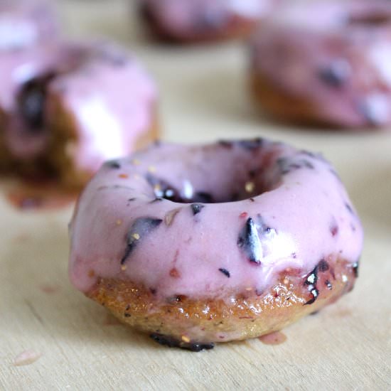 Earl Grey Donuts w/ Blueberry Glaze