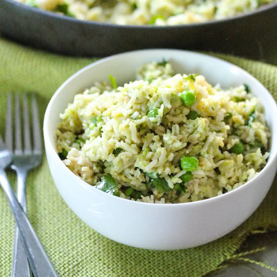 Avocado, lime and cilantro rice
