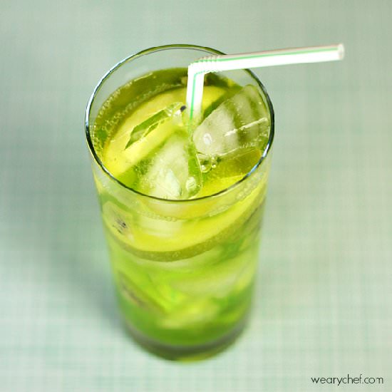Green Fizz Midori Cocktail