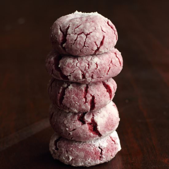 Vegan Red Velvet Crinkle Cookies