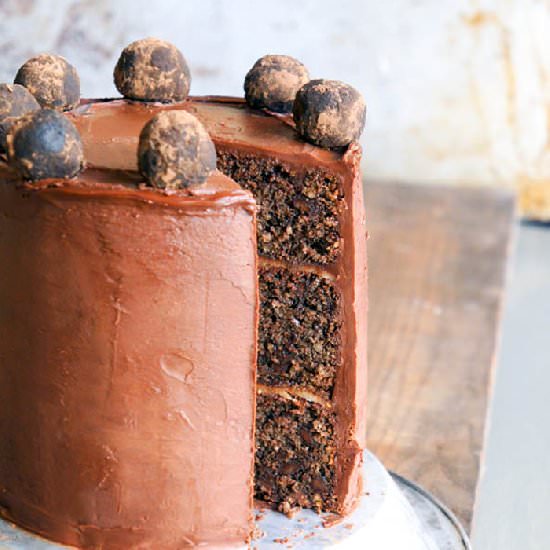 Triple Layer Chocolate-Marzipan Cake