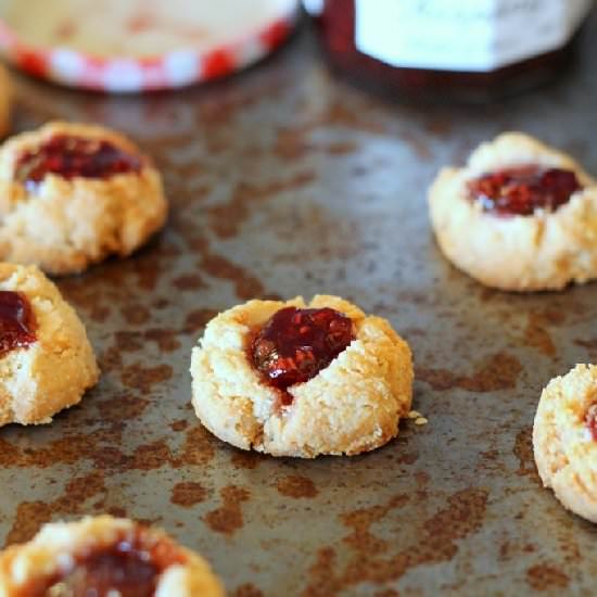 Jam Thumbprint Cookies (GF, Vegan)