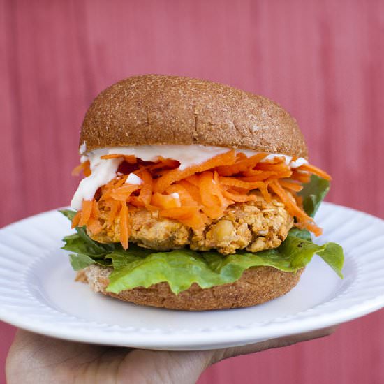 Buffalo Chickpea Burgers