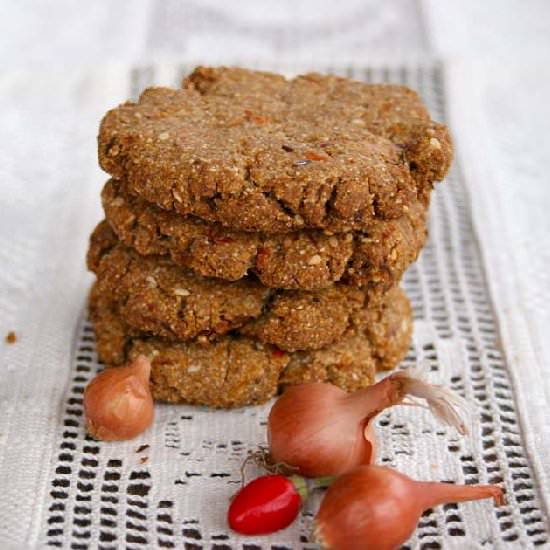 Carrot Onion and Cumin Biscuits