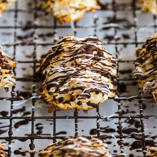Black and White Coconut Macaroons