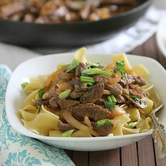 Quick Chipotle Beef Stroganoff
