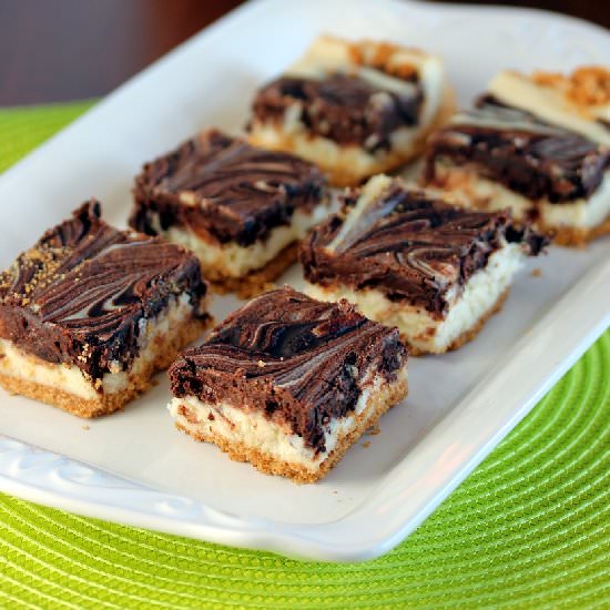 Chocolate Swirl Cheesecake Bars