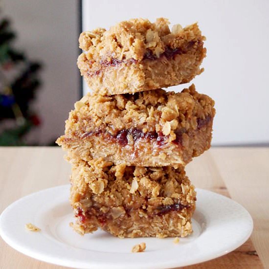 Caramel PB and J Bars