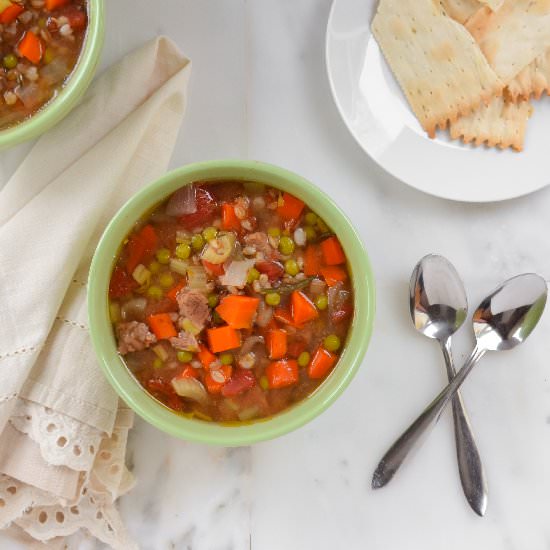 Crock Pot Beef Vegetable Barley