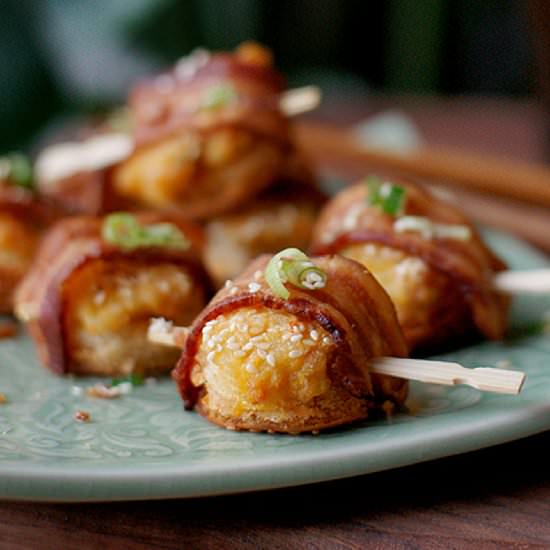 Bacon Wrapped Shrimp Toast