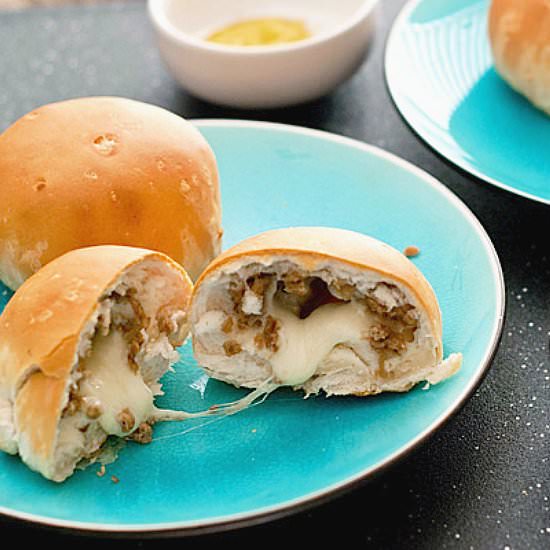 Stuffed Vegan Cheeseburger Bombs