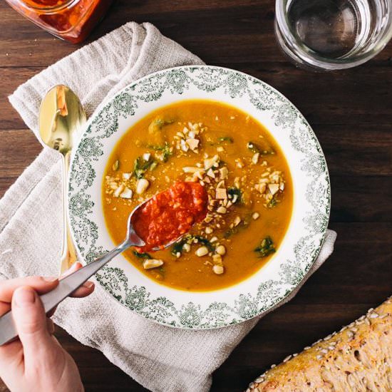 Sweet Potato Soup with Harissa