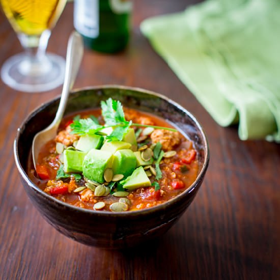 Turkey Picadillo Chili with Quinoa