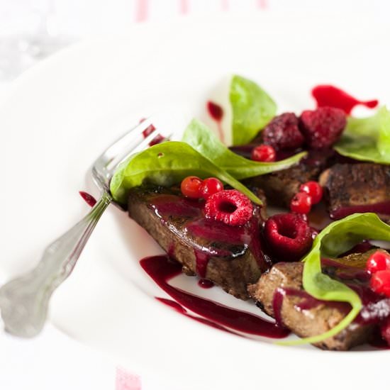 Chicken Livers with Raspberry Sauce